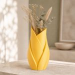 Sculptural Leaf Vase in Yellow