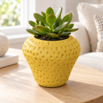 Strawberry Plant Pot in Dawn Yellow