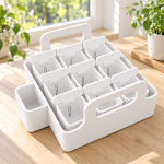 Nine-Pot Seed Starter Set in Cotton White