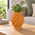 Leaf Twist Planter in Sunset Orange