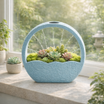 Zen Circular Succulent Planter in Light Blue