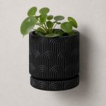 Art Deco Arc Wall Planter in Matte Black