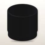Mid-Century Ribbed Planter & Black Tray in Black