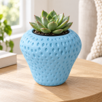 Strawberry Plant Pot in Light Blue