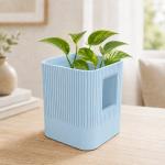 Aura Planter with Hidden Base in Light Blue