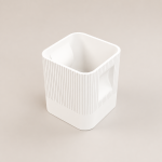 Aura Planter with Hidden Base in Cotton White