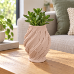 Leaf Twist Planter in Cherry Pink