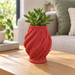 Leaf Twist Planter in Lava Red