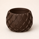 Modern Geometric Plant Pot in Chocolate Brown