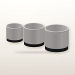 Mid-Century Ribbed Planter: three sizes shown for comparison