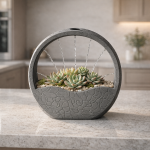 Zen Circular Succulent Planter in Grey