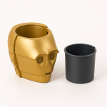 Golden Robot Head Planter