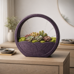 Zen Circular Succulent Planter in Purple