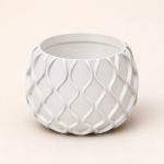 Modern Geometric Plant Pot in White