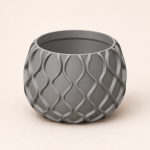Modern Geometric Plant Pot in Grey