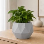 Ten-Sided Geometric Planter in Grey