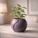 Minimalist Rounded Plant Pot in Purple