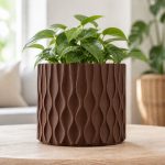 Modern Wave Pot Cover in Chocolate Brown