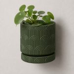 Art Deco Arc Wall Planter in Green