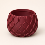 Modern Geometric Plant Pot in Deep Red