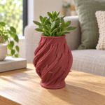 Leaf Twist Planter in Deep Red