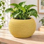 Fuzzy Bowl Planter in Dawn Yellow