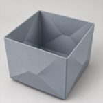 Modern Square Plant Pot in Rock Ash Grey