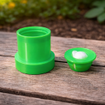 Single seed starter pot and removable bottom shown separately