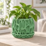 Cascade Planter & Tray in Forest Green