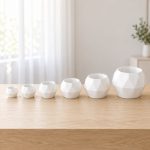 Ten-Sided Geometric Planter in White