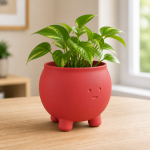 Happy Cauldron Planter in Lava Red