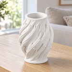 Leaf Twist Planter in Cotton White