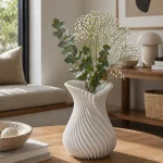 Heart Spiral Vase in White
