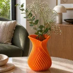 Heart Spiral Vase in Orange