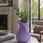 Heart Spiral Vase in Purple