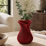 Heart Spiral Vase in Deep Red