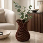 Heart Spiral Vase in Chocolate Brown