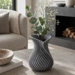 Heart Spiral Vase in Grey