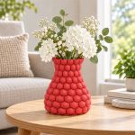 Honeycomb Vase — Lava Red