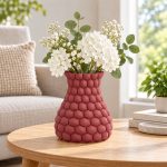 Honeycomb Vase — Deep Red
