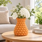 Honeycomb Vase — Sunset Orange