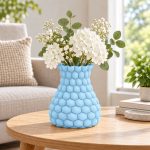 Honeycomb Vase — Light Blue