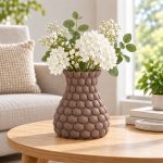 Honeycomb Vase — Matte Brown