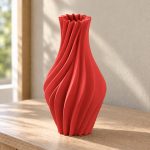 Twisted Spiral Vase — Lava Red
