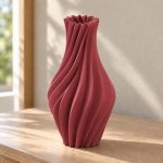 Twisted Spiral Vase — Deep Red