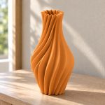 Twisted Spiral Vase — Sunset Orange