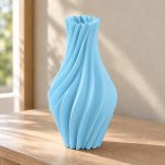 Twisted Spiral Vase — Light Blue