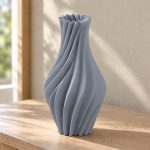 Twisted Spiral Vase — Rock Ash Grey