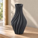 Twisted Spiral Vase — Matte Black