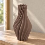 Twisted Spiral Vase — Matte Brown